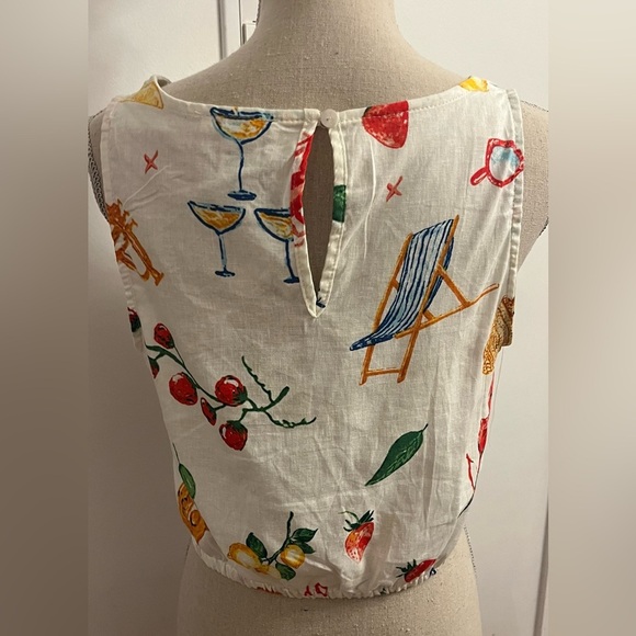 Christian Siriano Cropped Tank Linen Fruity Small - Picture 2 of 6